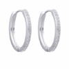 ARO PLATA HUGGIES 20 MM CON ZIRCONES. PESO APROX 3.09 GRS.