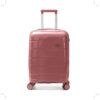 Valija SKORA HARD PP rosa 20 pulg ,doble rueda fija, expandible y cerradura de combinación x1 unid