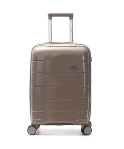 Valija SKORA HARD PP visón 20 pulg ,doble rueda fija, expandible y cerradura de combinación x1 unid