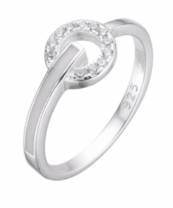 ANILLO PLATA CON NÁCAR Y ARO CON ZIRCONES. PESO APROX. 2.38 GRS.