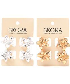 Set broche flor metal x 4 unidades x 12 set