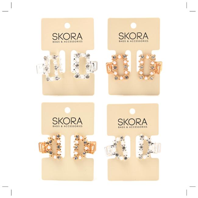 Set broche strass x2unid x 12 Set