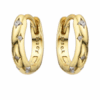 ARO ARGOLLA DE PLATA HUGGIES BAÑADO EN ORO 10 MM CON ZIRCONES. PESO APROX 1.47 GRS.