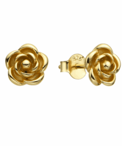 ARO PLATA BAÑADO EN ORO FLOR. PESO APROX 1.90 GR.