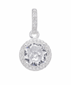 DIJE PLATA PUNTO DE LUZ 10 MM CON ZIRCONES. PESO APROX 1.71 GRS.