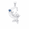 DIJE PLATA LUNA Y SIRENA CON ZIRCON. PESO APROX 2.01 GRS.