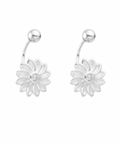 ARO PLATA HFLOR CON ZIRCON Y BOLITA. PESO APROX 2.85 GRS.