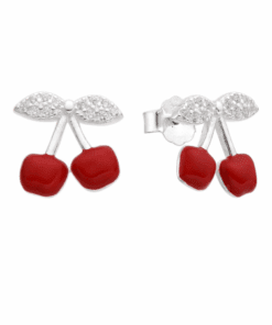 ARO PLATA CEREZA C/ZIRCONES. PESO APROX 1.68 GR.