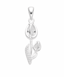 DIJE PLATA TULIPÁN CON ZIRCON. PESO APROX 2.23 GRS.