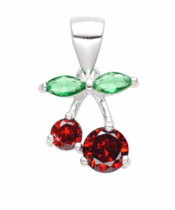 DIJE PLATA CEREZAS CON ZIRCONES. PESO APROX 1.31 GRS.