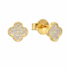 ARO PLATA BAÑADA EN ORO VAN CLEEF C/ZIRCONES. PESO APROX 1.41 GR.