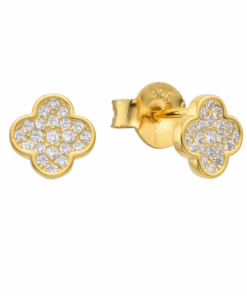 ARO PLATA BAÑADA EN ORO VAN CLEEF C/ZIRCONES. PESO APROX 1.41 GR.