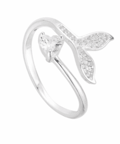 ANILLO PLATA COLA DE BALLENA CON ZIRCONES. PESO 1.90 GRS.