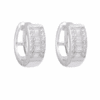 ARO ARGOLLA DE PLATA HUGGIES 12 MM C/ZIRCONES. PESO APROX 2.41 GRS.