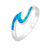 ANILLO PLATA OLA RESINADA COLOR OCEÁNICA. PESO APROX. 2.09 GRS.