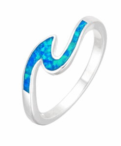 ANILLO PLATA OLA RESINADA COLOR OCEÁNICA. PESO APROX. 2.09 GRS.