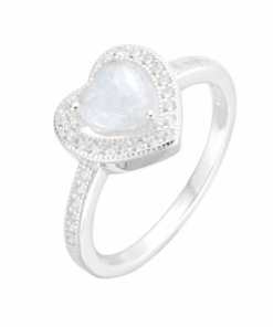 ANILLO PLATA  C/ZIRCONES Y CORAZÓN RESINADO. PESO APROX. 2.02 GRS.