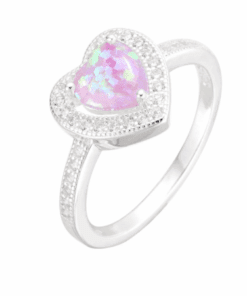 ANILLO PLATA  C/ZIRCONES Y CORAZÓN RESINADO. PESO APROX. 2.02 GRS.