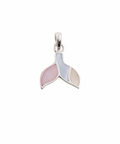 DIJE PLATA COLA DE BALLENA CON NÁCAR. PESO APROX 1.39 GRS.