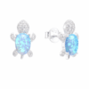 ARO PLATA TORTUGA C/ZIRCONES CELESTE. PESO APROX 1.65 GR.