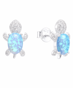 ARO PLATA TORTUGA C/ZIRCONES CELESTE. PESO APROX 1.65 GR.