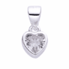 DIJE PLATA PUNTO DE LUZ  EN FORMA DE CORAZÓN 5 MM. PESO APROX 0.69 GRS.