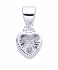 DIJE PLATA PUNTO DE LUZ  EN FORMA DE CORAZÓN 5 MM. PESO APROX 0.69 GRS.