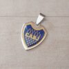 DIJE DE ACERO FUTBOL CABJ CON RESINA. 19 X 24 MM