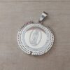 DIJE DE ACERO MEDALLA CALADA VIRGEN DE GUADALUPE CON STRASS. TAMAÑO 31 MM