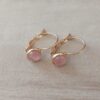 ARO DE ACERO DORADO BRISURA CON OJO GATO ROSA 6 MM
