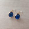 ARO DE ACERO DORADO BRISURA CON PASTILLA AZUL 10 MM