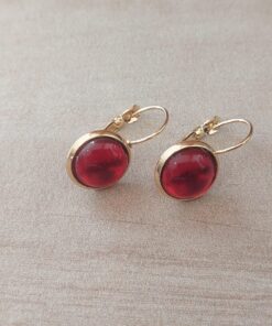 ARO DE ACERO DORADO BRISURA CON PASTILLA ROJA 10 MM
