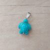 DIJE DE ACERO TORTUGA DE MAR TURQUESA. 15 X 18 MM