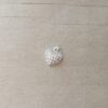 DIJE DE ACERO BLANCO CORAZÓN BOMBE CON STRASS BLANCO. 8 MM