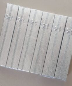 ESTUCHE PARA PULSERA PLATEADO X 12 UNIDADES. MEDIDAS 4 X 21 CM