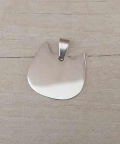 DIJE DE ACERO GATITO PARA GRABAR - 1MM ESPESOR. PULIDO UN SOLO LADO. 25 MM