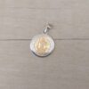 DIJE DE ACERO MEDALLA SAN BENITO REVERSIBLE COMBINADO CON CENTRO DORADO. TAMAÑO 15 MM