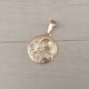 DIJE DE ACERO DORADO MEDALLA DE SAN BENITO 20 MM