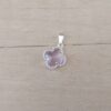 DIJE DE ACERO BLANCO VAN CLEEF CON CUBIK LILA. 12 MM