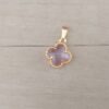 DIJE DE ACERO DORADO VAN CLEEF CON CUBIK LILA. 12 MM
