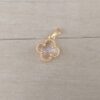 DIJE DE ACERO DORADO VAN CLEEF CON CUBIK ROSA. 12 MM