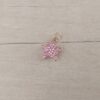 DIJE DE ACERO DORADO ESTRELLA CON STRASS ROSA. 12 MM