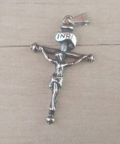 DIJE DE ACERO CRUZ CON CRISTO 29 X 50 MM