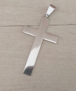 DIJE DE ACERO CRUZ LISA. TAMAÑO 25 X 44 MM