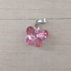 DIJE DE ACERO MARIPOSA DE ACRÍLICO ROSA. 18 X 15 MM