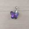 DIJE DE ACERO MARIPOSA DE ACRÍLICO VIOLETA. 18 X 15 MM