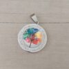DIJE DE ACERO MEDALLA CON ÁRBOL DE LA VIDA COLOR CON STRASS 25 MM
