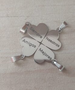 DIJE DE ACERO  4 CORAZONES PARA PARTIR. 30 MM