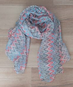 PASHMINA ESTAMPADA ZIG ZAG. 90 X 180 CM.