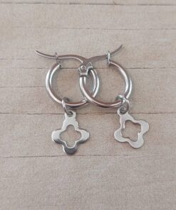 ARO DE ACERO ARGOLLA 14 MM CON DIJE VAN CLEEF CALADO